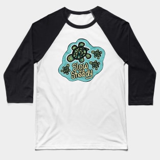 Slow and Steady | Turtle Graphic Baseball T-Shirt